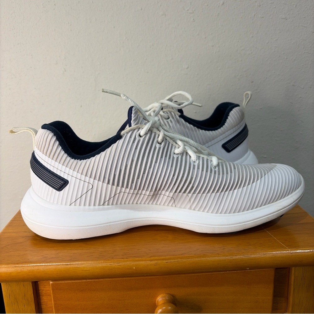Footjoy Golf Shoes Spikeless Flex XP Mens Size 9.5 White Blue FJ 56250 Sneakers - Picture 10 of 14